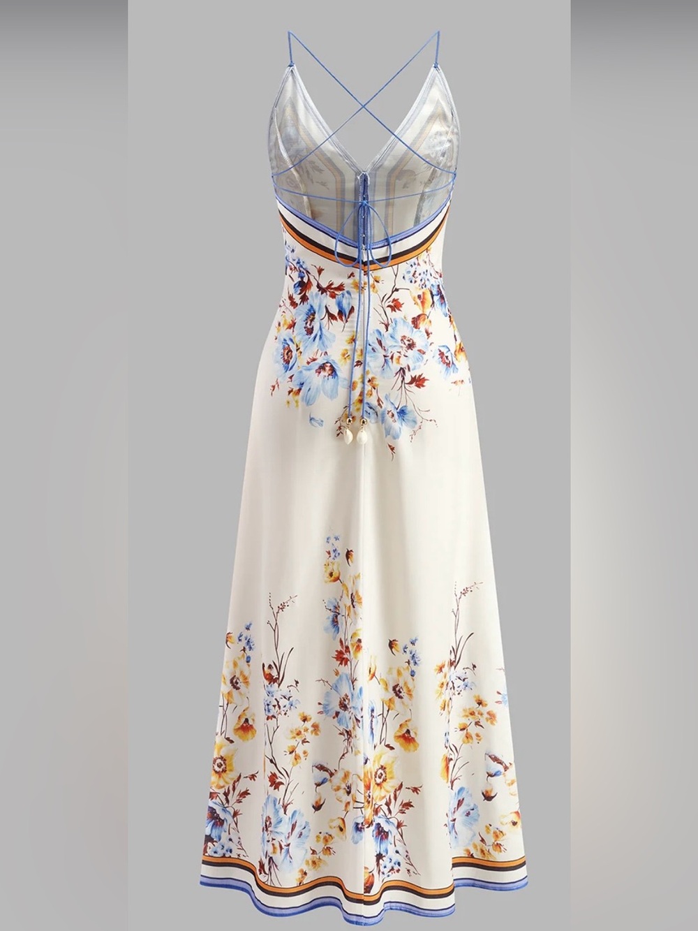 NWT Commense Floral Printed Halter Long Dress - Picture 2 of 13